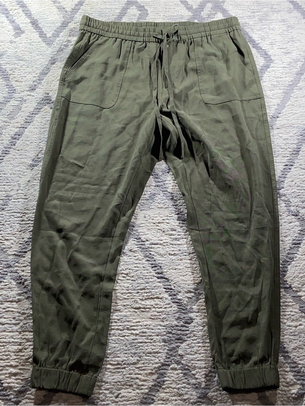 Tahari Olive Drawstring Joggers